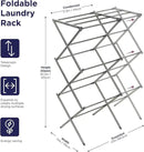 BLACK+DECKER 3 Tier Expandable Collapsing Foldable Laundry Rack for Air Drying Clothing, Space Saving Heavy Duty Lightweight Metal Drying Rack(Silver) by CozyNest Decor