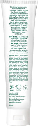Desert Essence Prebiotic Plant-Based Whitening Toothpaste - Mint - Oral Care with Inulin, Perilla Seed & Aloe - Vegan, Fluoride Free, Non-GMO, Gluten-Free, Cruelty-Free - 6.25 oz by CozyNest Decor