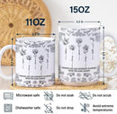 Personalized Mug - Toile De Jouy Birth Flower Grow An Old Friend - Trendy France-China Inspired Design - Christmas Birthday Gift for Girl Friends Besties BFF Best Friend Wildflower Floral Frame by TinyTreasures Baby Boutique
