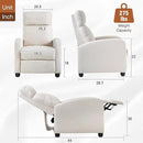 BestMassage | Recliner Chair | No Massage Function | Textile Beige | with Lumbar Support, Adjustable Push Back, Wide Armrests, Footrest & Padded Seat | Easy Assembly | for Living Room, Home Theatre by CozyNest Decor