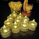 24-Pack Crystal Flameless Tea Lights – Battery Operated LED Candles with Realistic Flicker for Easter Decorations, Wedding Centerpieces, Halloween Party & Holiday Gift Box (Set of 24) by CozyNest Decor