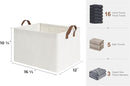 StorageWorks Storage Bins, Fabric Storage Bins for Shelves, Large Storage Baskets with Metal Frame, Closet Baskets and Bins with Handles, Beige, 2-Pack by TinyTreasures Baby Boutique