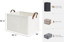 StorageWorks Storage Bins, Fabric Storage Bins for Shelves, Large Storage Baskets with Metal Frame, Closet Baskets and Bins with Handles, Beige, 2-Pack by CozyNest Decor