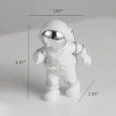 3 Pcs Silver White Astronaut Statues Set, Spaceman Sculpture Figurines Home Ornament Cake Toppers Gift by CozyNest Decor