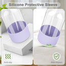 2 Pack Glass Spray Bottles with Silicone Sleeve, 16 oz Empty Refillable Containers with Adjustable Spray Nozzles, Spray Bottles for Hair, Cleaning Solutions and Plants Purple by GreenHaven Gardens