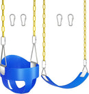 AGPTEK Toddler Swing Set, Heavy Duty Bucket Swing with Adjustable Rope, Toddler Cute Shape with 250 LB and 150 LB Capacity - Blue by TinyTreasures Baby Boutique