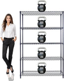 48"x24"x72" Prime Heavy Duty Black 5-Tier Steel Wire Shelving NSF 4000 LBS MAX Capacity Storage Rack for Commercial, School, Home, Garage, Warehouse, Industrial, and Hospital Uses (with Wheels) by CozyNest Decor