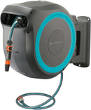 GARDENA (18630) Retractable Garden Hose Reel 115' x 1/2" Wall Mounted, Automatic Retraction & Length Lock for Easy Watering. Heavy Duty Swivel Bracket 180°, Includes Nozzle. Made in Europe by GreenHaven Gardens