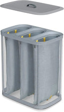Joseph Joseph Tota Trio 90 liter/23.8 gallon Laundry Hamper Separation Basket with lid, 3 Removable Washing Bags with Handles- Gray by CozyNest Decor