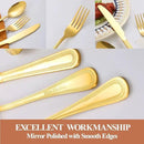 20 Pcs Gold Silverware Set for 4 with Pearled Edge Handle design, Food Grade Stainless Steel Flatware Set, Eating Utensils Sets Include Fork/Knife/Spoon, Reusable Cutlery Set, Dishwasher Safe by CozyNest Decor