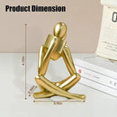 Bookshelf Decor Reading Statue - Abstract Art Thinker Sculpture Bookend for Shelves Aesthetic, Modern Home Decoration Figurine for Living Room Office Shelf Desk Coffee Table Decor(Gold Right) by CozyNest Decor