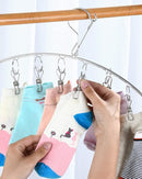 DurReus Windproof Laundry Hanger with 10 Clips Stainless Steel Clothes Drying Rack Outdoor Underwear Socks Herb Dryer Pack 2 by TinyTreasures Baby Boutique