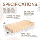 Homeforia 16 inch Natural Floating Shelf, High End Solid Real Wood 16inch Small Floating Shelves for Wall Mounted, Natural Wooden Floating Shelves, Heavy Duty Bracket, 16 X 6.5 X 1.75 in, Set of 3 by CozyNest Decor