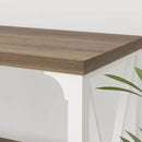 LVB Farmhouse Entryway Table, Industrial Wood Sofa Table with Storage Shelf, Modern Console Tables Behind Couch for Living Room, Wooden Hallway Foyer Table for Front Entry, White Rustic Oak, 55 Inch by CozyNest Decor