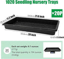 20 Pcs Plant Growing Nursery, Standard 1020 Trays Plastic Sturdy Farmer Self Seedling Tray for Microgreens Indoor Nursery Pots Transplantation (20-Pack, 21.6"×11.2", 2.52" Deep, no Holes) by GreenHaven Gardens