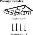 4 Rows Wine Glass Rack Under Cabinet Hanging Stemware Wine Glass Holder Under Shelf Wire Wine Glasses Racks Hanger for Bar, Kitchen (1, 4 Rows) by CozyNest Decor