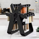 A&K's Rotating Spice Rack Organizer, 18 Glass Jars, 360-Degree Turntable, Black, Comes with Spice Label Stickers, Funnel, and Water Pen. Best for Kitchen Organization, Countertop, Pantry, and Cabinet. by CozyNest Decor
