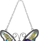 Laraine Butterfly Suncatcher with Pressed Flower Wings Mom Mother's Day Butterfly Glass Wind Chime Ornament Charm with Metal Heart Gifts for Mom Grandma Birthday (Purple Grandma (with Free Hook) by GreenHaven Gardens