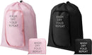 2 Pcs Travel Laundry Bag Washable Dirty Clothes Bag with Drawstring and Zipper for Suitcase, 22 x 18 Inch (Pink, Black,Classic) by TinyTreasures Baby Boutique