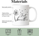 RZHV Just Breathe 11 Oz Novelty Mug, Funny Dandelion Coffee Mug for Floral Lover, Calming Gifts for Yoga Lover, Meditation Mental Health Gifts for Women