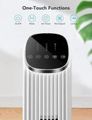 GoveeLife White Tower Fan for Bedroom, 36" Smart Floor Fan with App/Voice Control, Temperature Sensor, 5 Modes 8 Speeds(25ft/s), 29dB Quiet Oscillating Fan for Office, 24H Timer, Auto Cooling by CozyNest Decor