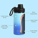 DRINCO Stainless Steel Water Bottle Spout Lid Vacuum Insulated Double Wall Water Bottle Wide Mouth (40oz 32oz 22oz 18oz 14oz) Leak Proof Keeps Cold or Hot (14 oz, 14oz Morning Sky Blue) by CozyNest Decor