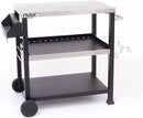 NUUK Three-Shelf Movable Outdoor Dining Cart Table, 20" x 32" NSF Stainless Steel Commercial Multifunctional Heavy Duty Kitchen Food Prep Worktable on Wheels by CozyNest Decor