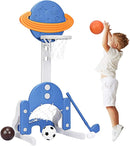 Costzon Kids Basketball Hoop, Toddler Sports Activity Center w/ 5 Adjustable Height Levels, Basketball Soccer Golf Game Set, Indoor Outdoor Basketball Hoop Set Gift for Baby Infant by TinyTreasures Baby Boutique