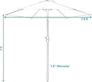 Sunnydaze Outdoor Patio Umbrella - Polyester Table Market Umbrella with Push-Button Tilt and Crank - 6 Sturdy Ribs - Blue - 7.5ft by GreenHaven Gardens