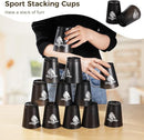 yeesport 12 Pcs Sport Stacking Cups, Sport Training Game for Challenge Competition, Plastic Stacking Cups, Classic Family Game for Kids and Adults, Black by TinyTreasures Baby Boutique
