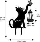Solar Lights Outdoor Garden Decor - Black Cat Figurine Light Stake with Butterfly Decorative Metal Housewarming Ornament for Yard Pathway Lawn Patio – Unique Gift Ideas for Christmas by GreenHaven Gardens
