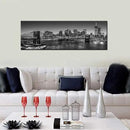 Biuteawal - Black and White Brooklyn Bridge Canvas Wall Art New York City Picture Print Manhattan Night Skyline Painting on Canvas Modern Home Office Wall Decoration Ready to Hang by CozyNest Decor