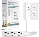 Outlet Concealer Power Strip | 5ft Flat Extension Cord | Ultra-Thin Outlet Cover Extension Cord with 3AC Outlets-,Universal Size,1625W for Kitchen, Home Improvement, Child & Pet Safe by TinyTreasures Baby Boutique