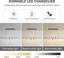 JAYMP Dining Room LED Chandelier 60W Dimmable Kitchen Island Light Modern Pendant Light Geometric Design Hanging Light Fixture Black 45 Inches by CozyNest Decor