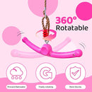 Ninja-Twister 360° Spin Handle: Slackline Swing Attachment for Kids - Activate Ninja Powers with Twist-Spin Flips! (Rose Red- Backyard/Playground Hang Toy) by TinyTreasures Baby Boutique