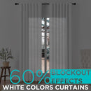 Joydeco 108 Inch 60% Blackout White Curtains 2 Panels, Elegant Semi Sheer Curtains for Bedroom,Thermal Insulated Black Out Drapes for Living Room,Rod Pocket Back Tab Drapes(W52 x L108 Inch,Pure White) by TinyTreasures Baby Boutique