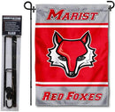 College Flags & Banners Co. Marist Red Foxes Garden Flag with Stand Holder by GreenHaven Gardens