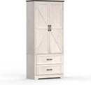 71" Kitchen Pantry Storage Cabinet, Barn Doors Tall Storage Pantry Cabinet with Drawers & Adjustable Shelf, Modern Farmhouse Cupboard Wood Pantry for Kitchen, Living Room, Dining Room, Oak Beige by CozyNest Decor
