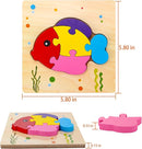 SKYFIELD Wooden Animal Puzzles for 1 2 3 Years Old Boys Girls, Toddler Educational Developmental Toys Gift with 6 Animals Baby Montessori Color Shapes Learning Puzzles by TinyTreasures Baby Boutique