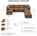 mopio Oversized Modular Sectional Sofa with Fully Removable Covers and Storage, Convertible U & L Shaped Sectionals, Modern Cloud Couch with Ottoman Chaise (Hazelnut Velvet, 7 Seats, U) by CozyNest Decor