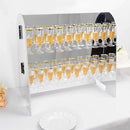 Tableclothsfactory Silver Mirror Finish 2-Tier Wine Glass Stemware Rack, 18 Champagne Flute Holder Foam Board Stand - 25" by CozyNest Decor