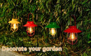 Solar Lights Lantern Lamp with Shepherd Hook, Solar Metal Lanterns, Outdoor Lights Decor,Edison Bulb Lights for Garden ,Outside Decor for Pathways,Patio, Lawn, or Landscaping(Red) by GreenHaven Gardens