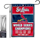 WinCraft Cardinals 11 Time Champions Garden Flag with Stand Holder Flagpole by GreenHaven Gardens