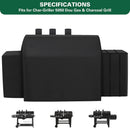 8080 Grill Cover Fits for Char-Griller Duo 5050 Double Play 5650 Charcoal Grill, Expandable Gas Grill Cover 600D Heavy Duty BBQ Cover Fits for Char-Griller 3-Burner Dual Fuel Outdoor Grill by GreenHaven Gardens