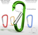 sprookber 4" & 5" Extra Large Aluminum Carabiner D Ring, Caribeener Clips, Spring Snap Hook for Keychain Clip, Set of 4 by TinyTreasures Baby Boutique