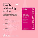 Zimba Strawberry Flavored Teeth Whitening Strips | Vegan, Enamel Safe Hydrogen Peroxide Teeth Whitener for Coffee, Wine, Tobacco, and Other Stains | 14 Day Treatment | Strawberry by CozyNest Decor