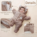 XIFAMNIY Newborn Fleece Footie Jumpsuit Hooded Warm Thicken Winter Outwear Snowsuit for Baby Girls and Boys by TinyTreasures Baby Boutique