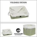 Bidtakay Cubby Storage Bins Set of 3 Fabric Baskets for Shelves Closet Drawer Organizer Storage Cubes 13x13 Collapsible Organization Baskets for Nursery Toy Shelf (White&green) by TinyTreasures Baby Boutique