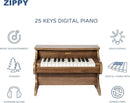 ZIPPY Kids Piano Keyboard, 25 Keys Digital Piano for Kids, Mini Music Educational Instrument Toy, Wood Toy for Toddlers Girls Boys (Walnut) by TinyTreasures Baby Boutique