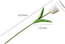 Mandy's Artificial Tulips 12 Stems White Partially Open PU Faux Flowers for Wedding Home Decor 13.5 Inch by CozyNest Decor